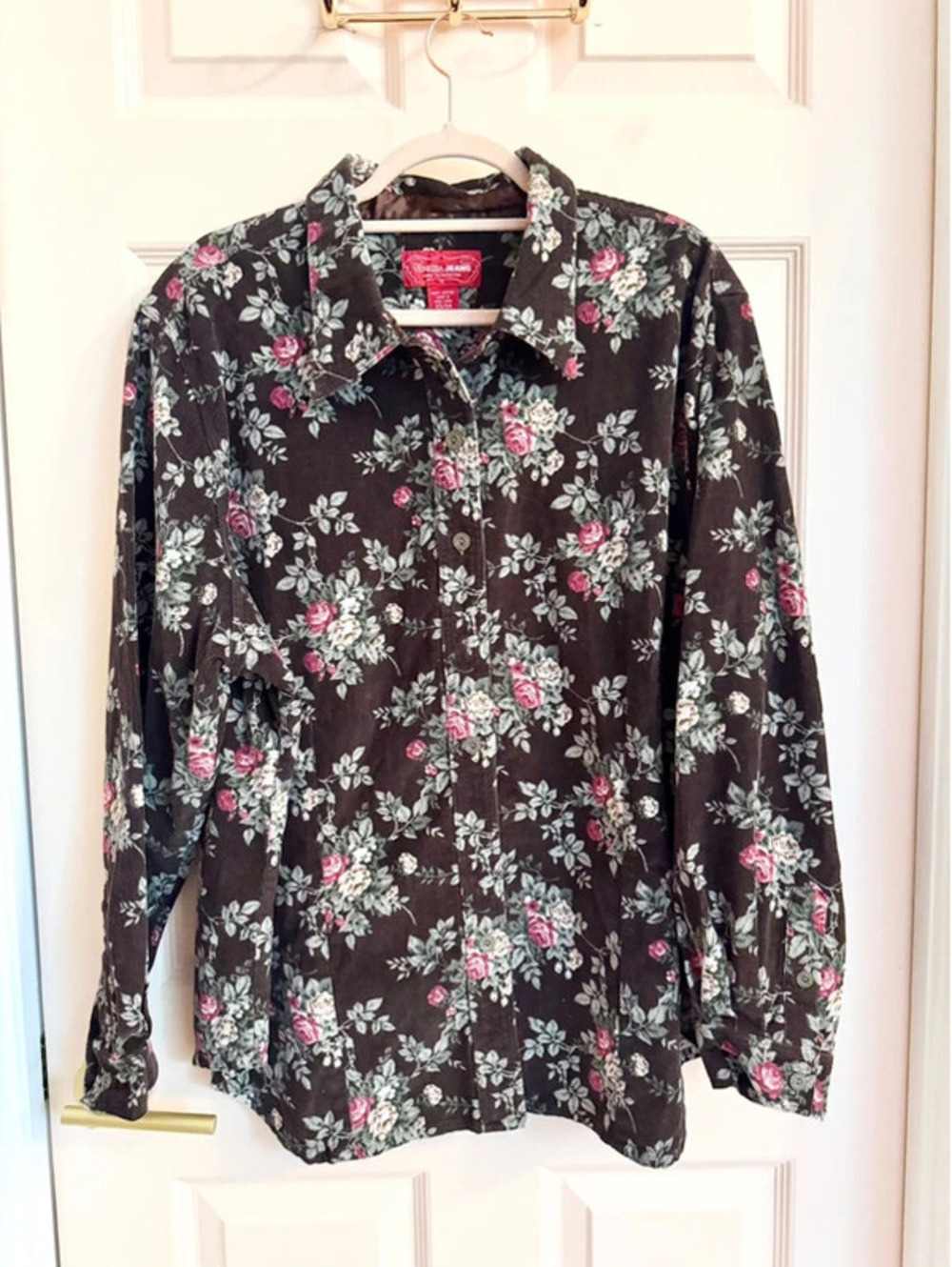 Brown floral Venezia jeans corduroy jacket top